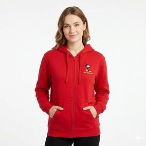 Disney Parks Disneyland Hooded Jacket Full Zip Size L Red From Park